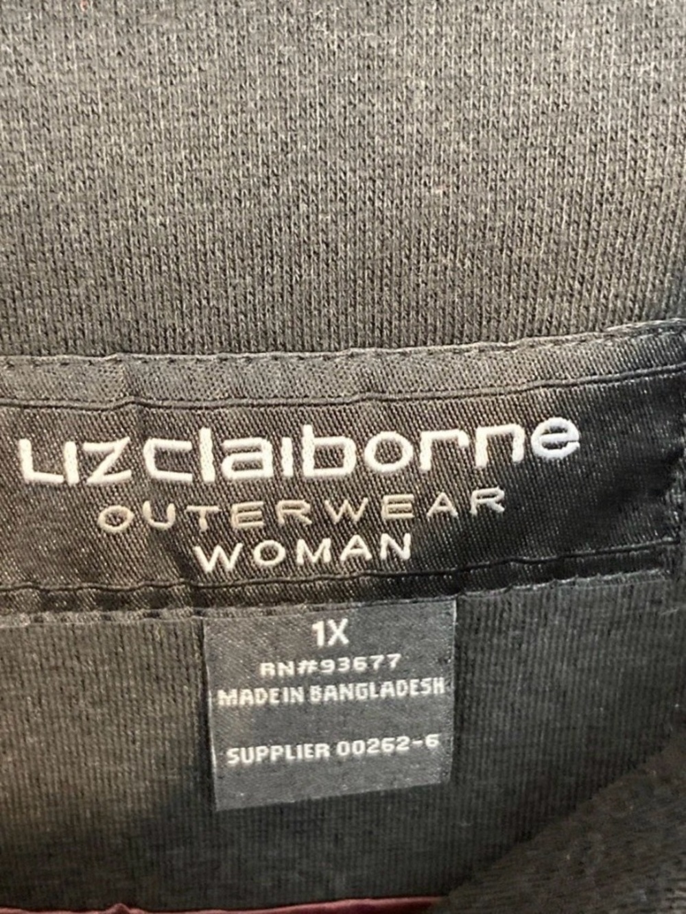 NWT Liz Claiborne Black Hooded Belted Coat 1X - Picture 7 of 7